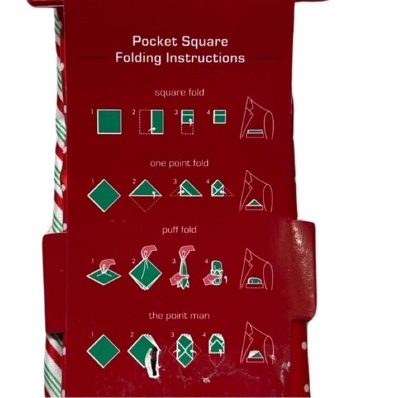 Noel Holiday Collection Print Bow Tie & Stripe Polkadot Pocket Square Set NWT - Picture 5 of 5